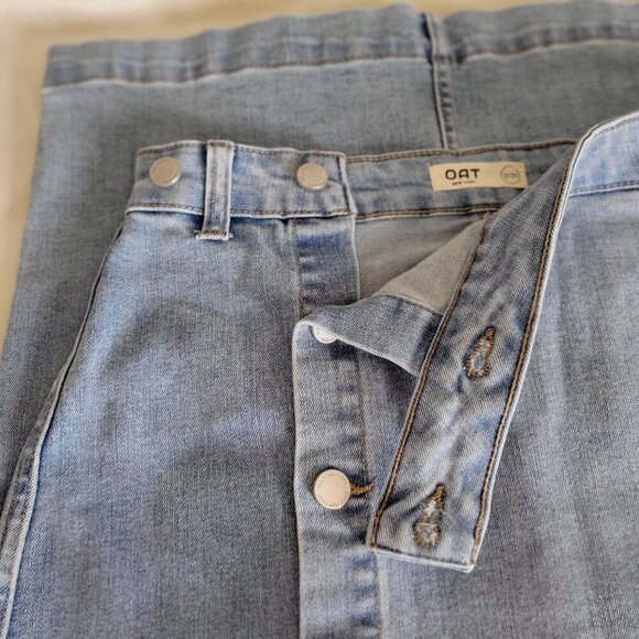 OAT New York Denim Maxi Skirt Size 2/26 Pockets Button Fly Blue Denim - Picture 6 of 8
